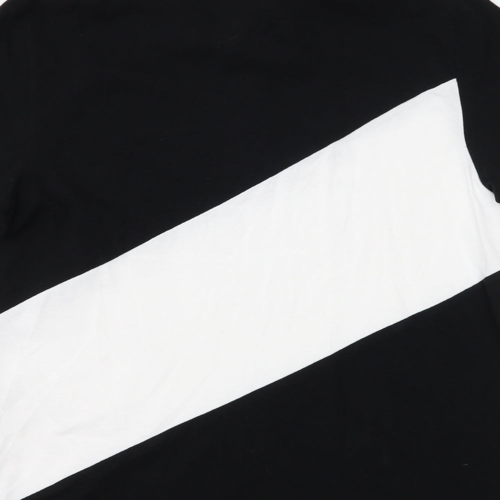 FOREVER 21 Mens Black Striped Jersey  Polo Size M