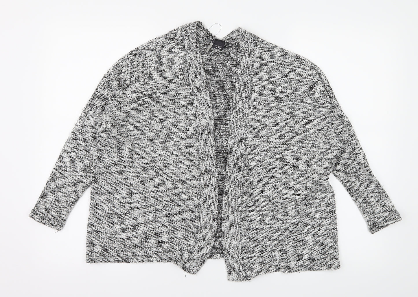 Sparkle & Fade Womens Grey Striped Knit Cardigan Jumper Size S