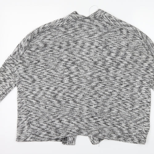Sparkle & Fade Womens Grey Striped Knit Cardigan Jumper Size S