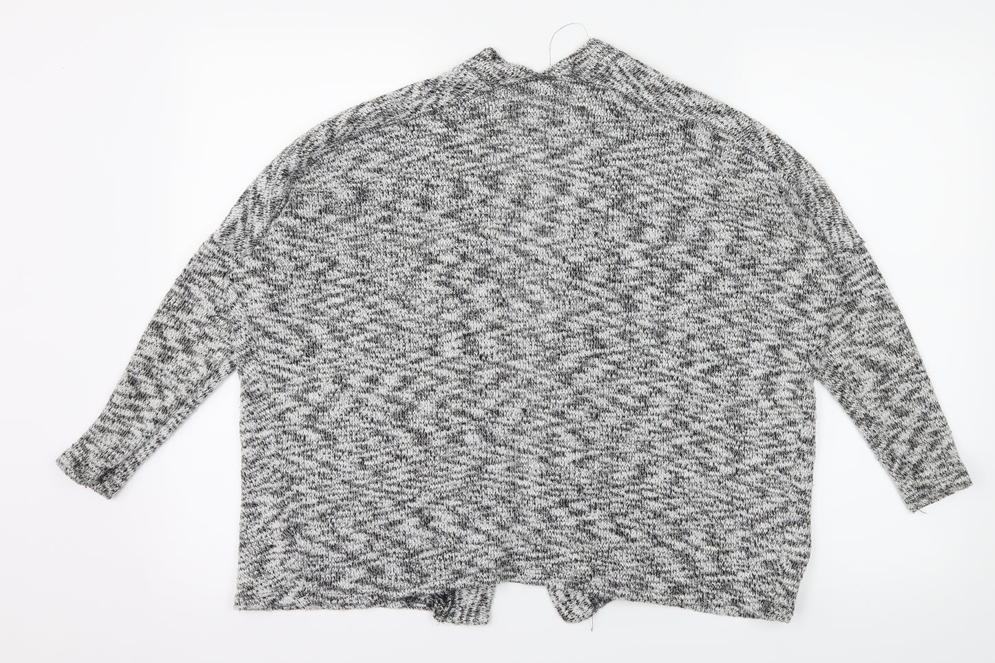 Sparkle & Fade Womens Grey Striped Knit Cardigan Jumper Size S