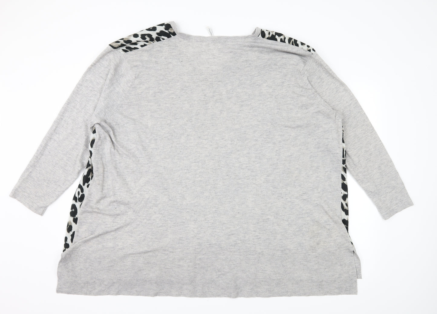 Capsule Womens Grey Animal Print Knit Pullover Jumper Size 32