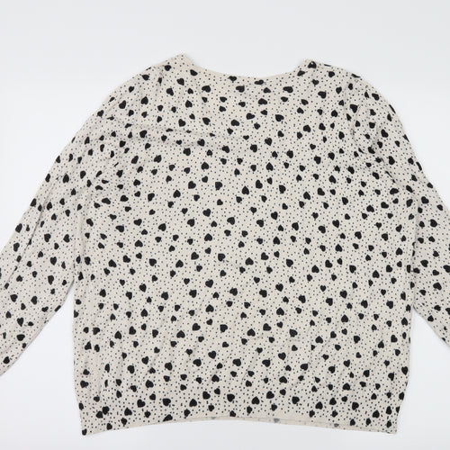 George Womens Ivory Polka Dot Knit Pullover Jumper Size 24