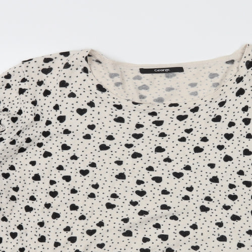 George Womens Ivory Polka Dot Knit Pullover Jumper Size 24