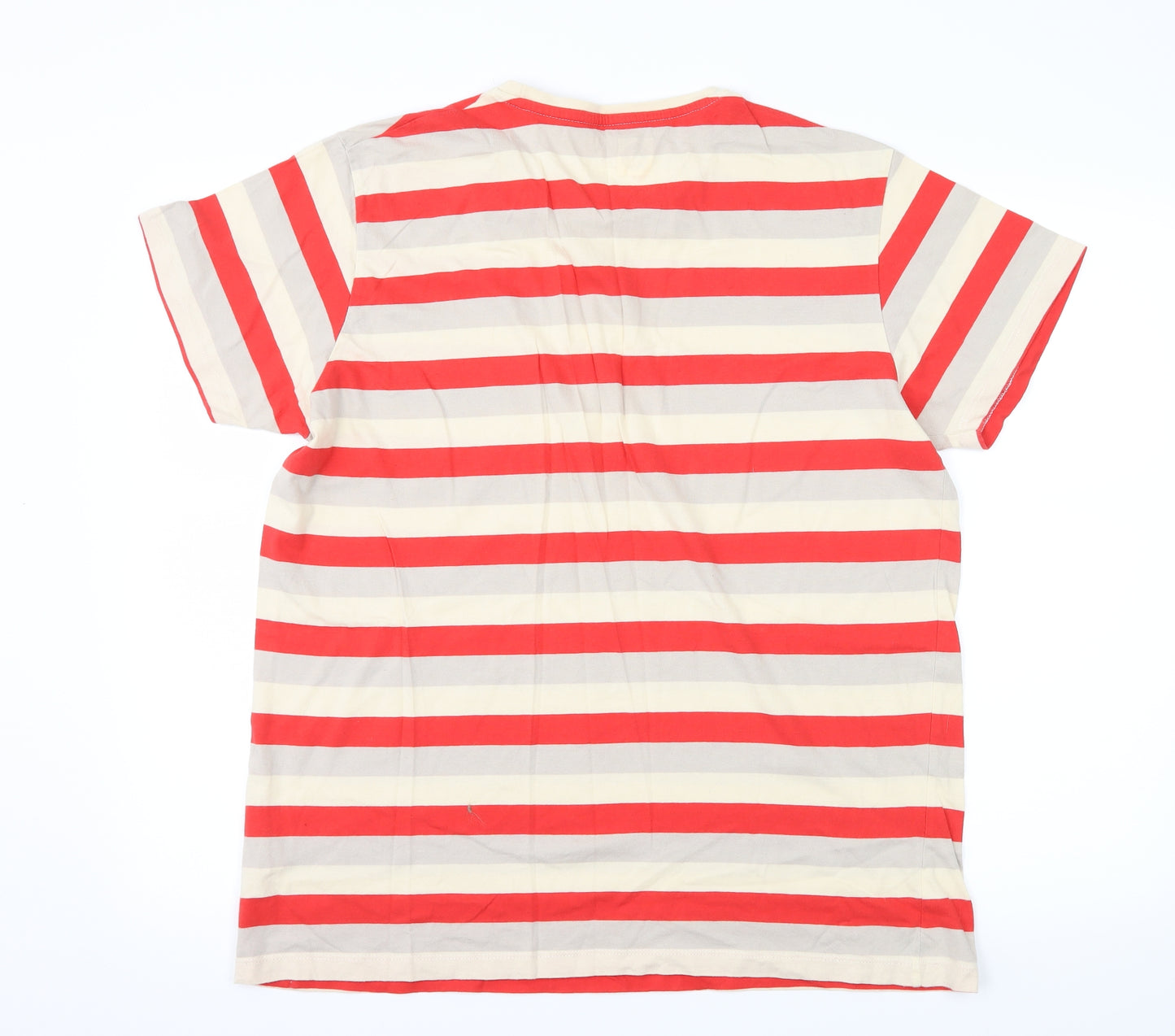 Cedar Wood State Mens Beige Striped Jersey  T-Shirt Size XL