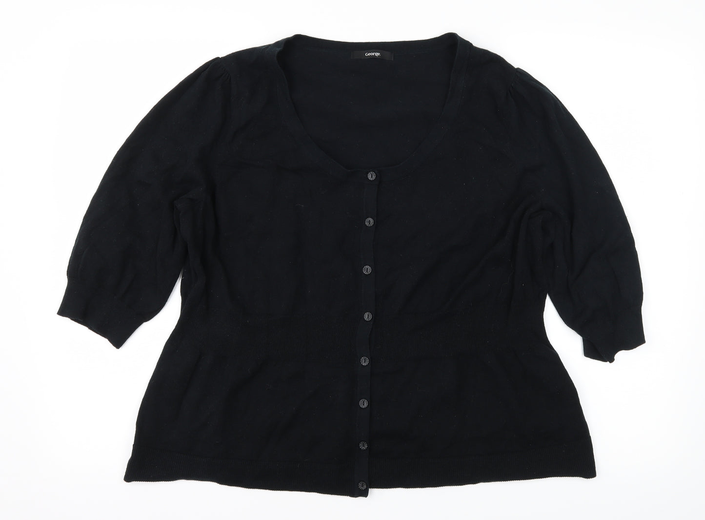 George Womens Black  Knit Cardigan Jumper Size 22