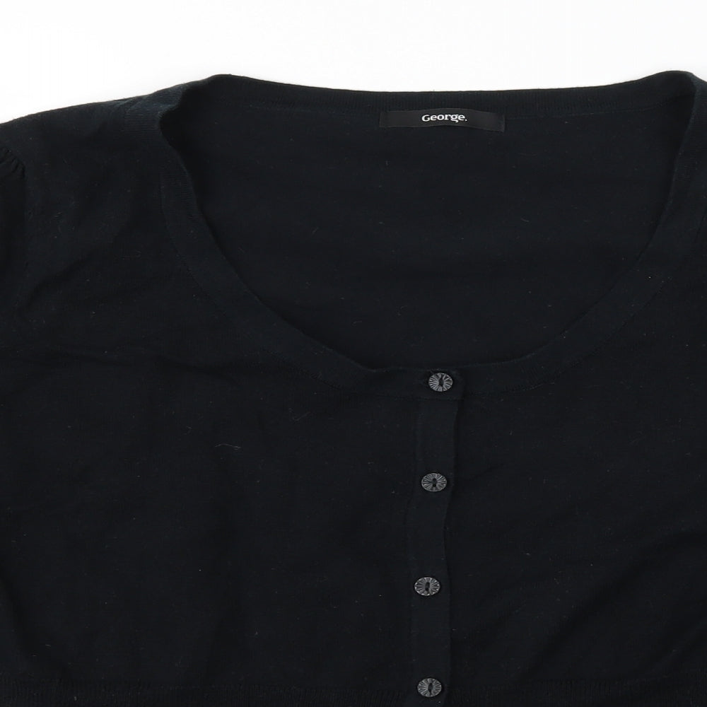 George Womens Black  Knit Cardigan Jumper Size 22