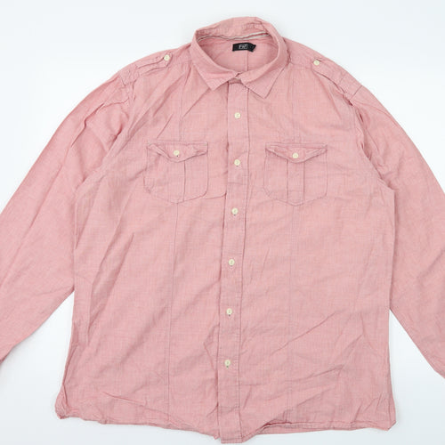F&F Mens Pink    Dress Shirt Size XL