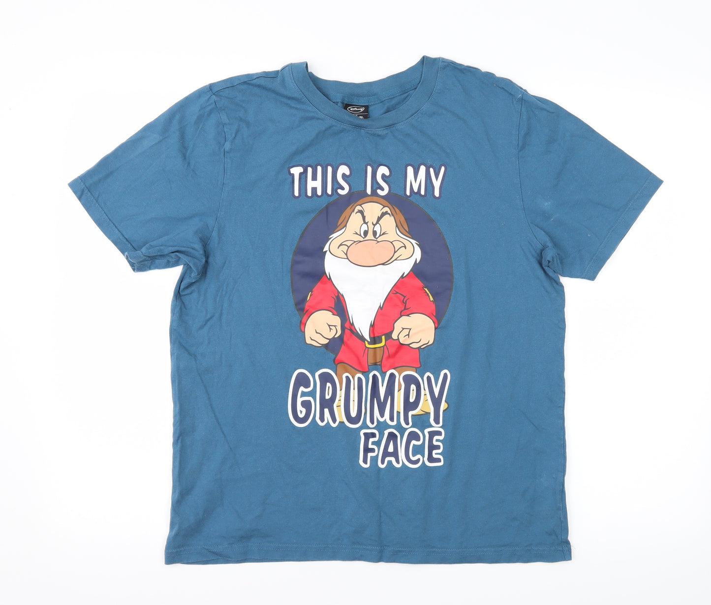 George Mens Blue  Jersey  T-Shirt Size S  - Grumpy Face