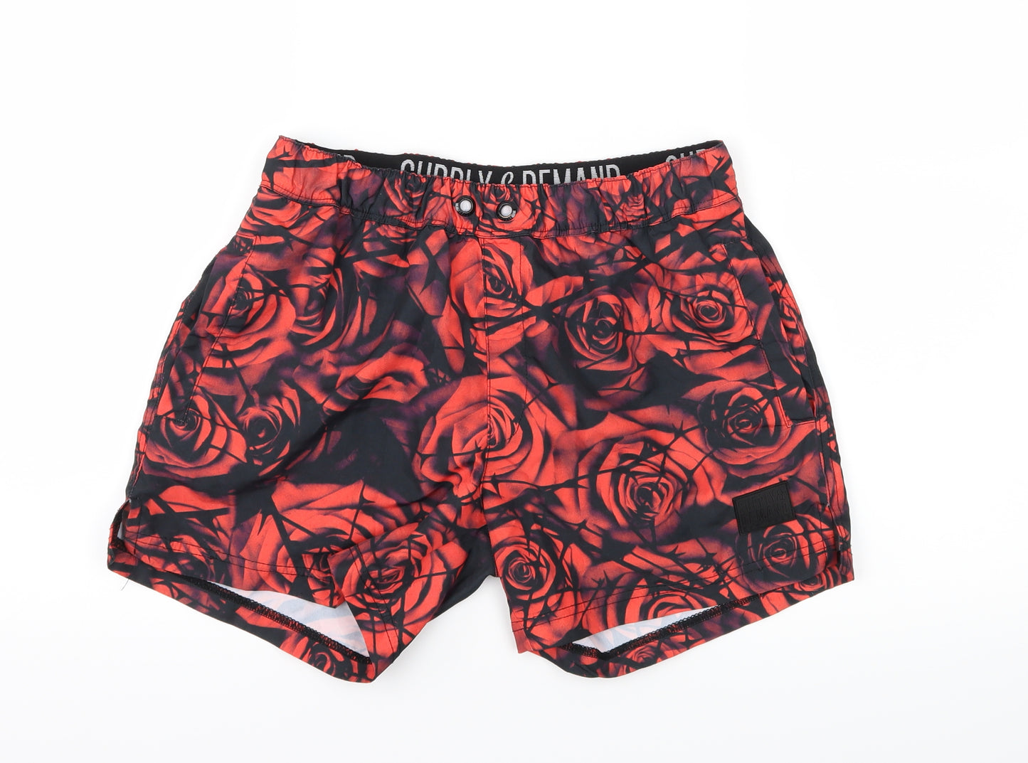 Supply & Demand Co. Mens Red Floral  Sweat Shorts Size S - Roses