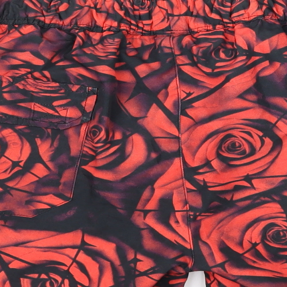 Supply & Demand Co. Mens Red Floral  Sweat Shorts Size S - Roses