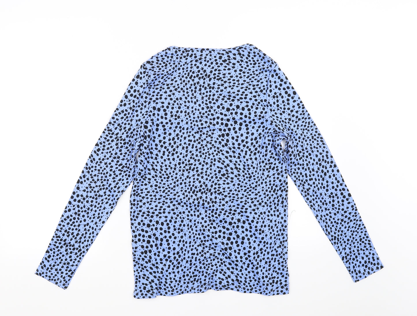 Marks and Spencer Womens Blue Animal Print  Pullover Jumper Size 14