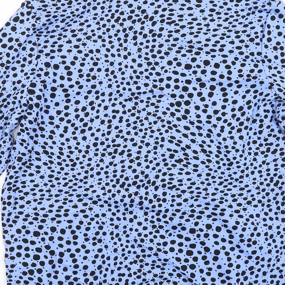 Marks and Spencer Womens Blue Animal Print  Pullover Jumper Size 14