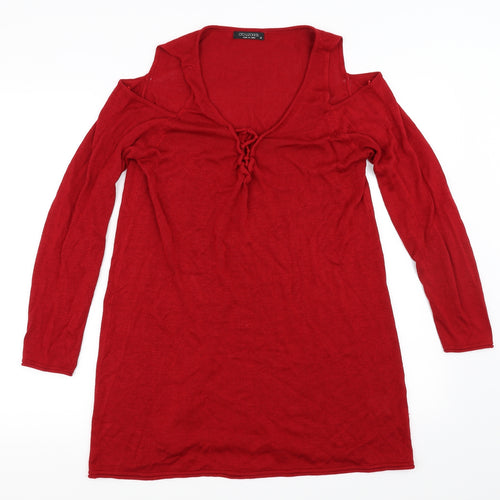 Crossroads Womens Red   Pullover Jumper Size 14