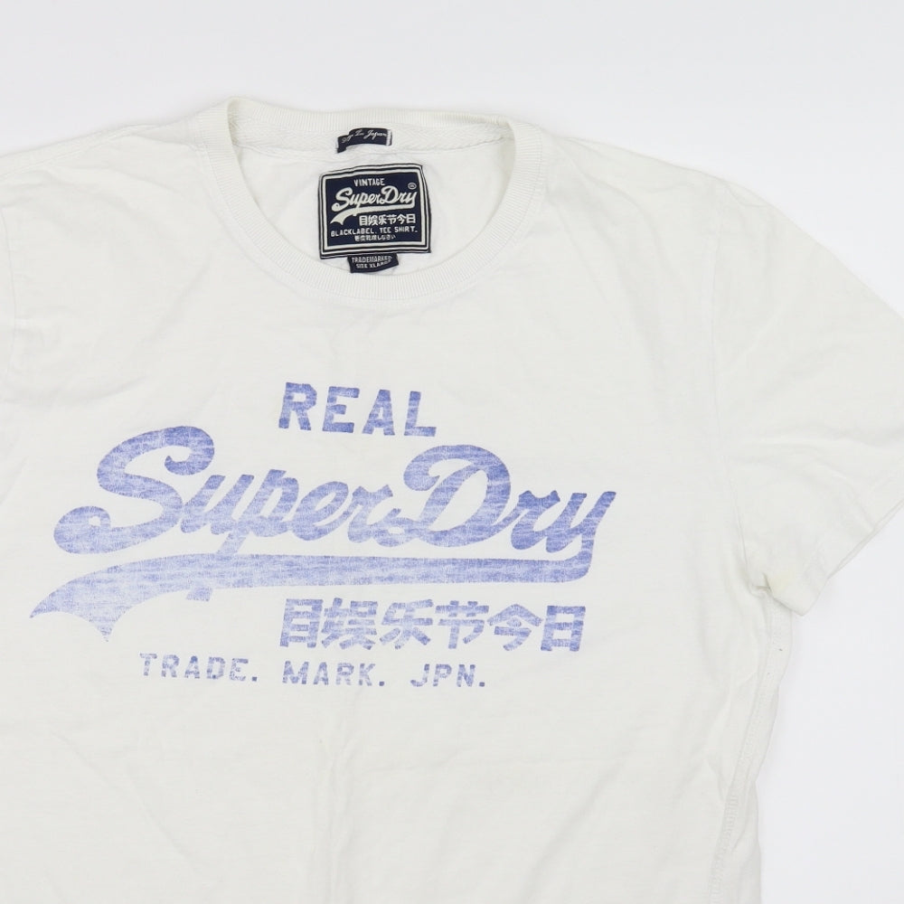 Superdry Mens White Paisley   T-Shirt Size XL