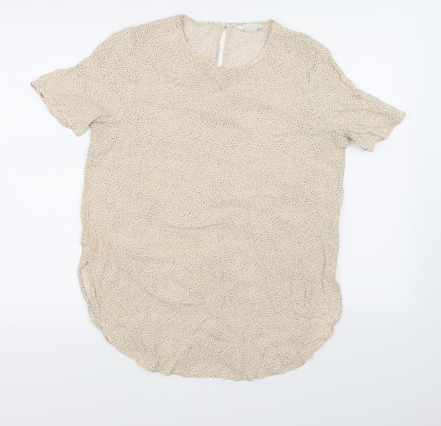 H&M Womens Ivory Polka Dot  Basic Blouse Size 12
