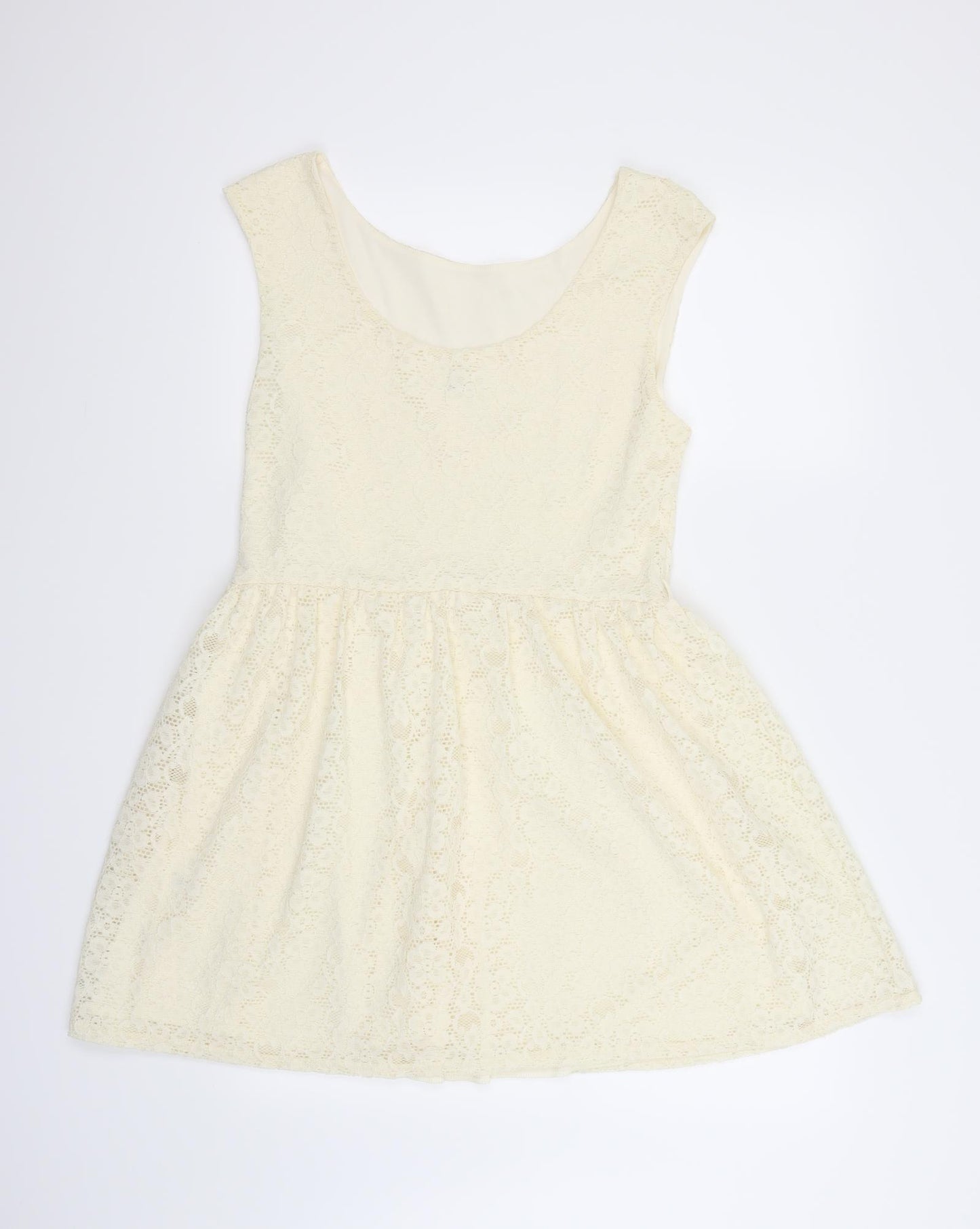 River Island Womens Ivory Geometric  Fit & Flare  Size 12