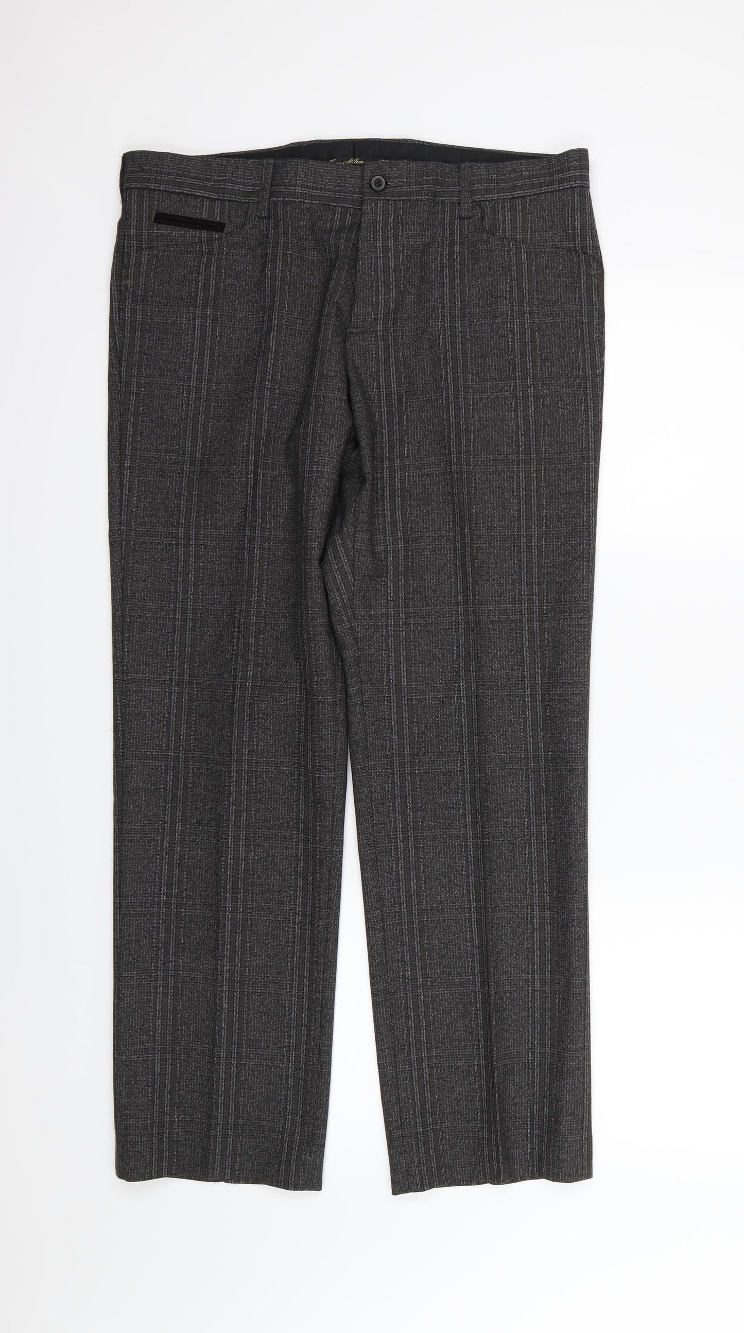 Zara Mens Grey  Rayon Trousers  Size 34 L30 in