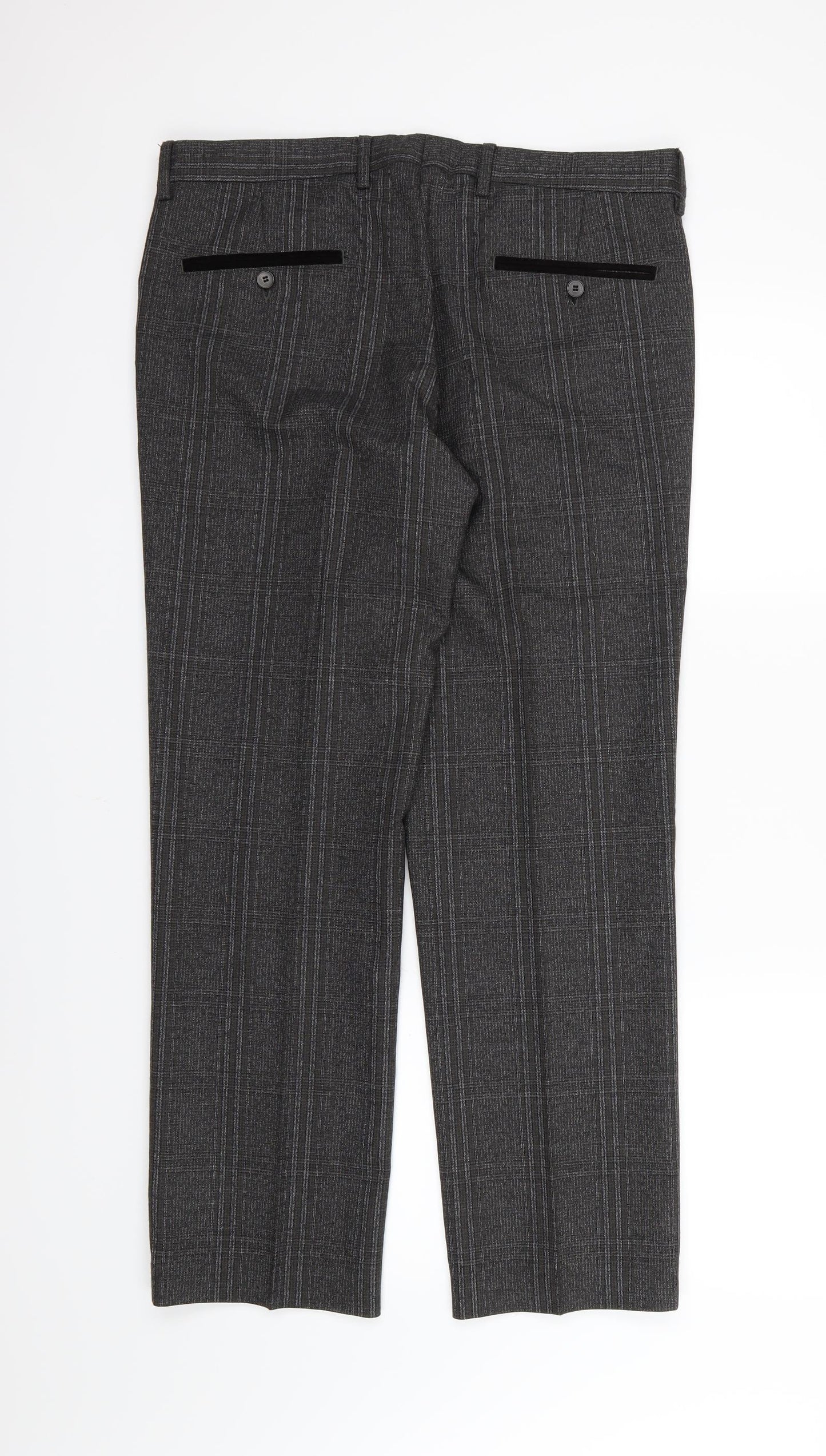 Zara Mens Grey  Rayon Trousers  Size 34 L30 in