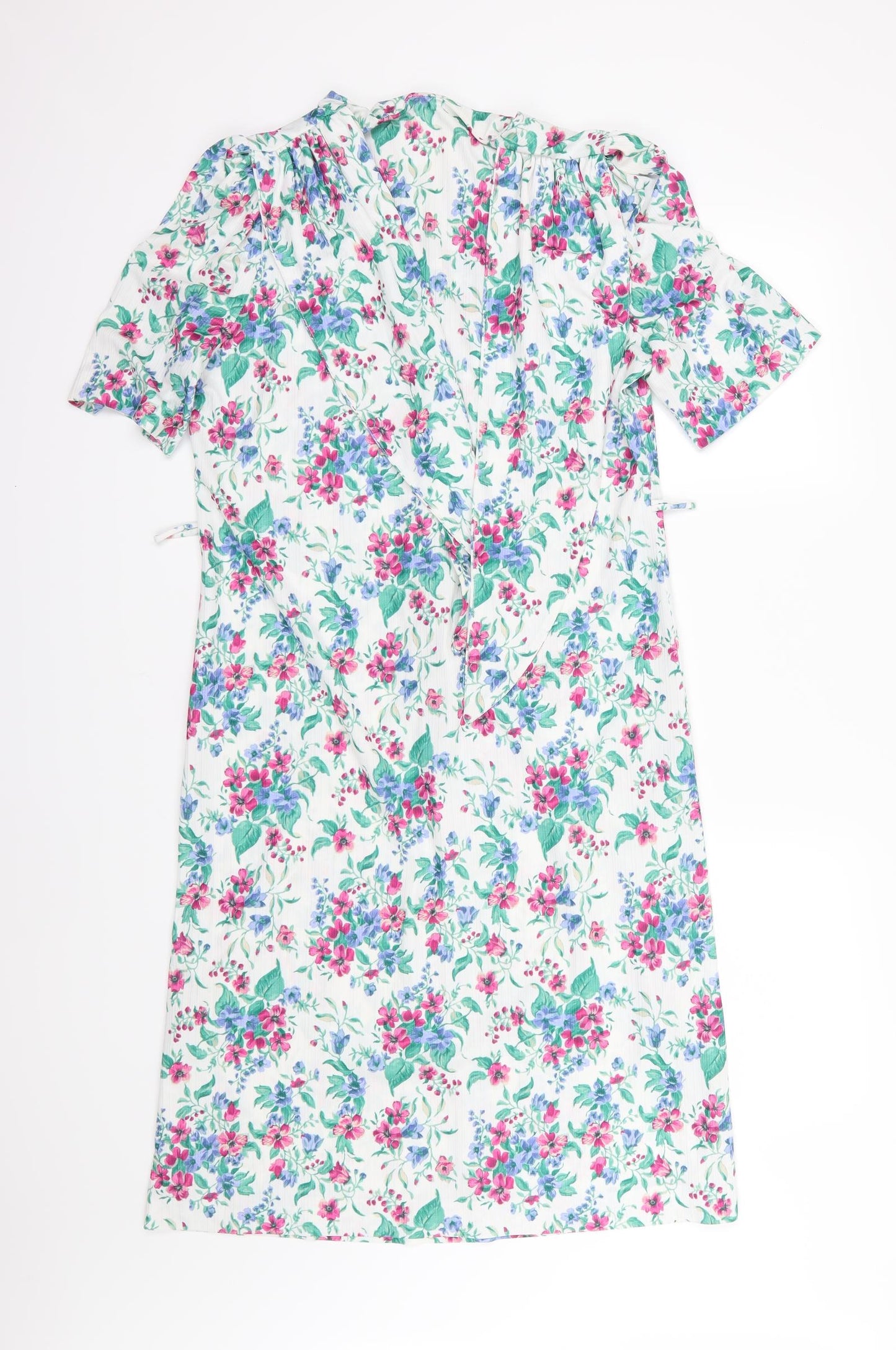 Debenhams Womens White Floral Chiffon A-Line  Size 16