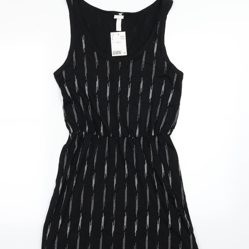H&M Womens Black Striped Woven A-Line  Size S