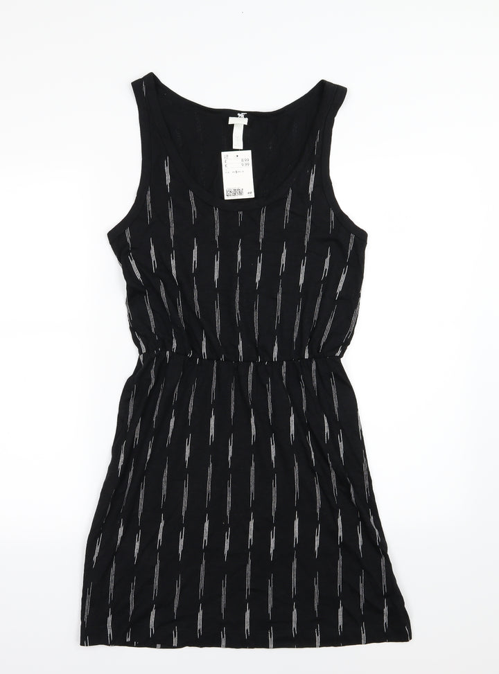 H&M Womens Black Striped Woven A-Line  Size S
