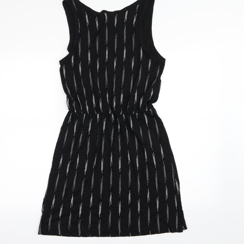 H&M Womens Black Striped Woven A-Line  Size S
