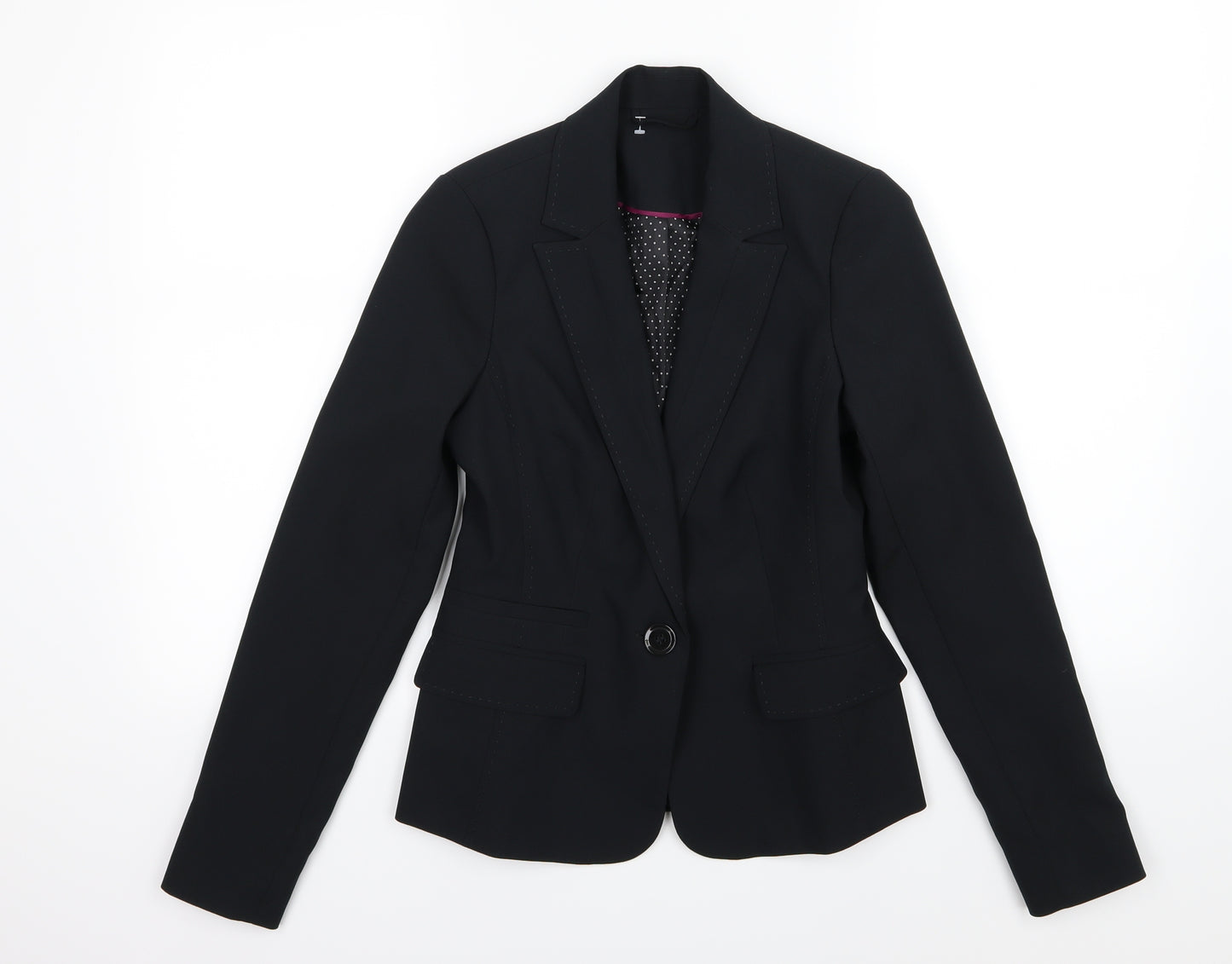 New Look Womens Black  Rayon Jacket Suit Jacket Size 6