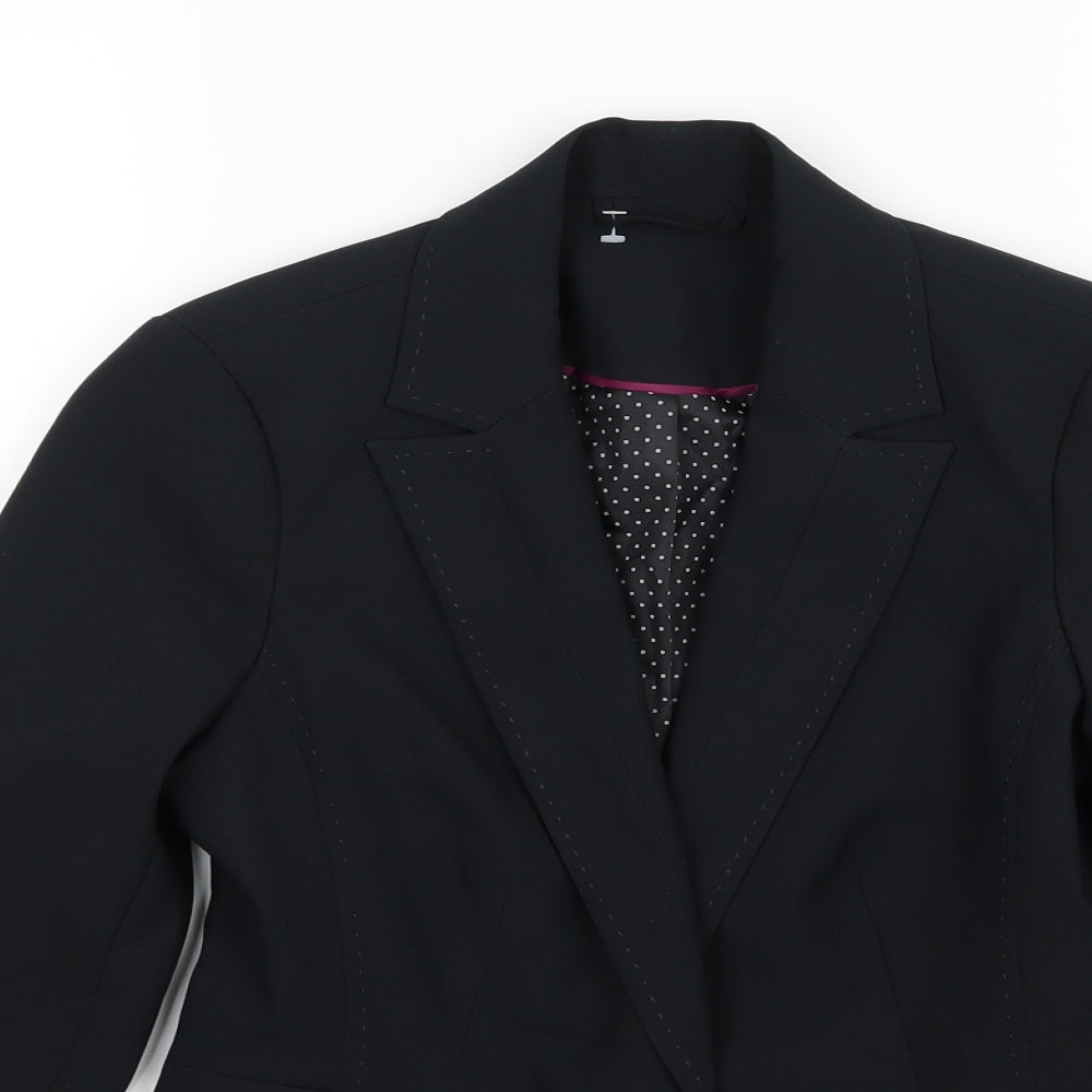 New Look Womens Black  Rayon Jacket Suit Jacket Size 6