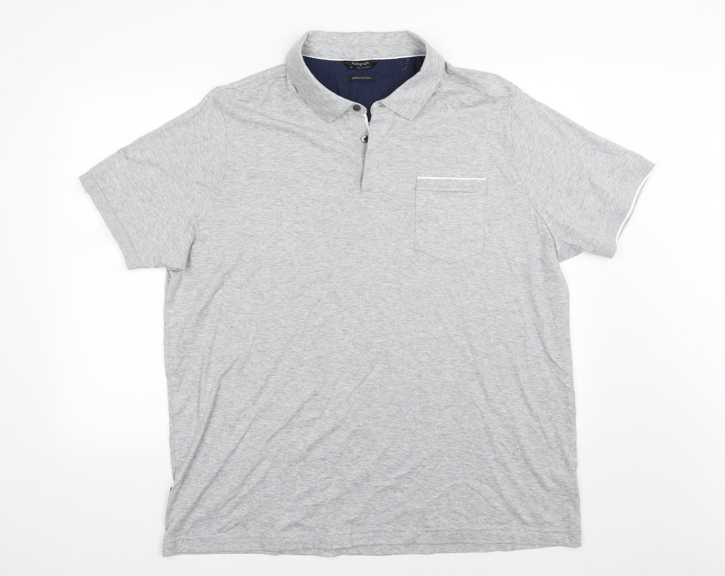 Marks and Spencer Mens Grey  Jersey  Polo Size 3XL
