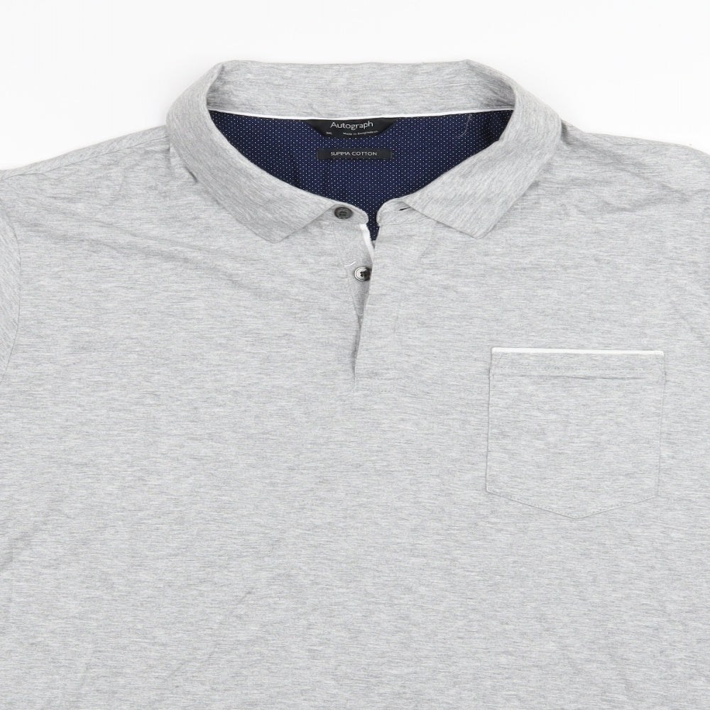 Marks and Spencer Mens Grey  Jersey  Polo Size 3XL