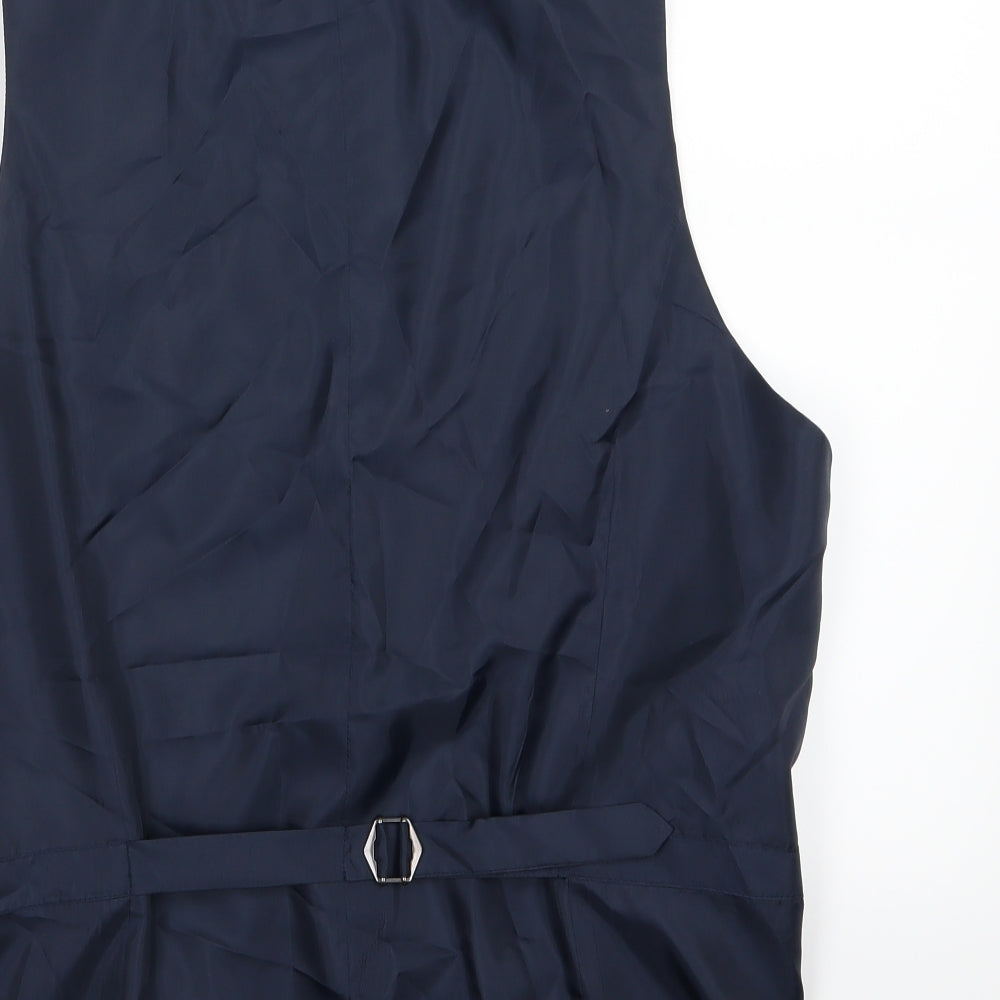 Marks and Spencer Mens Blue   Jacket Suit Waistcoat Size L