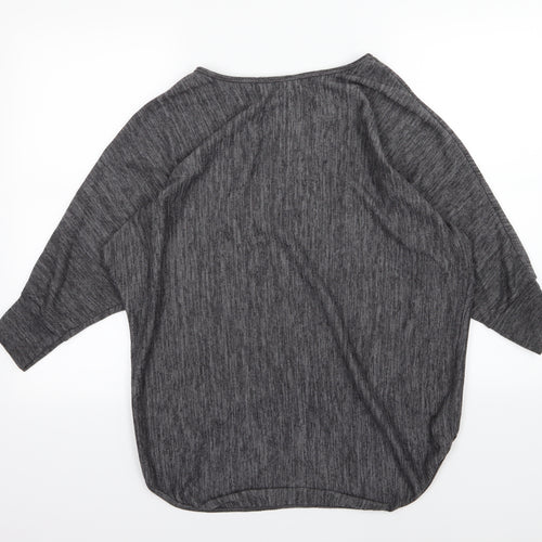 Krisp Womens Grey  Knit Pullover Jumper Size L