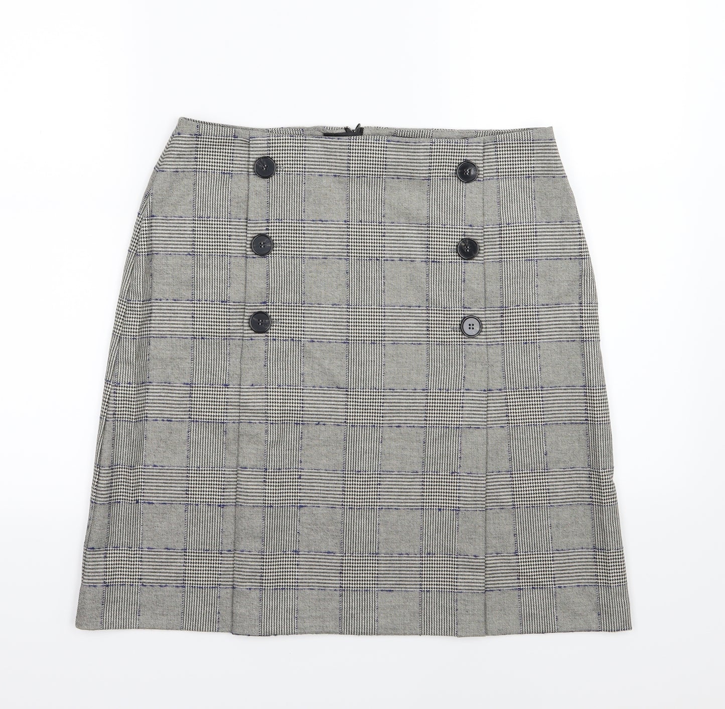 Marks and Spencer Womens Grey Striped  A-Line Skirt Size 12
