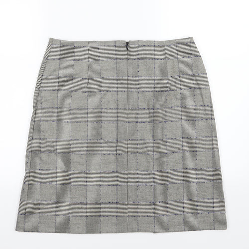 Marks and Spencer Womens Grey Striped  A-Line Skirt Size 12