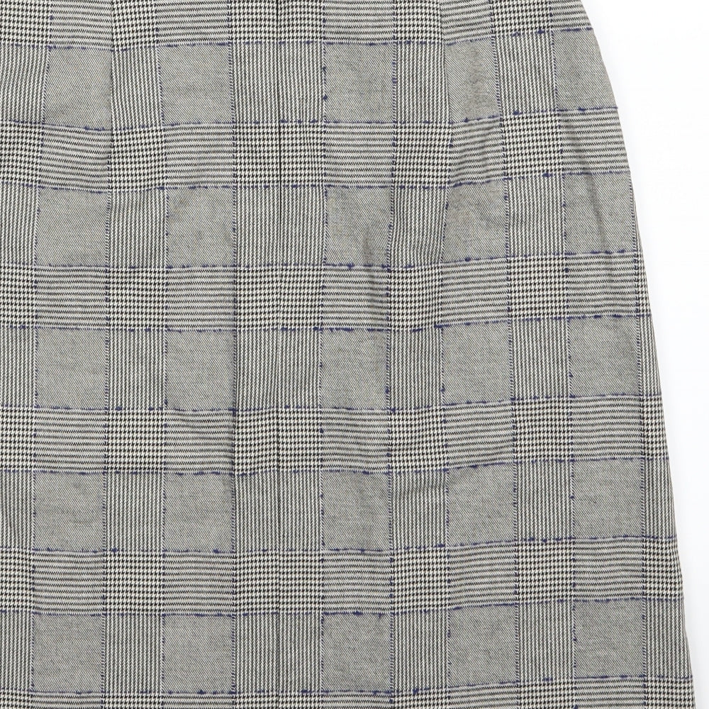 Marks and Spencer Womens Grey Striped  A-Line Skirt Size 12