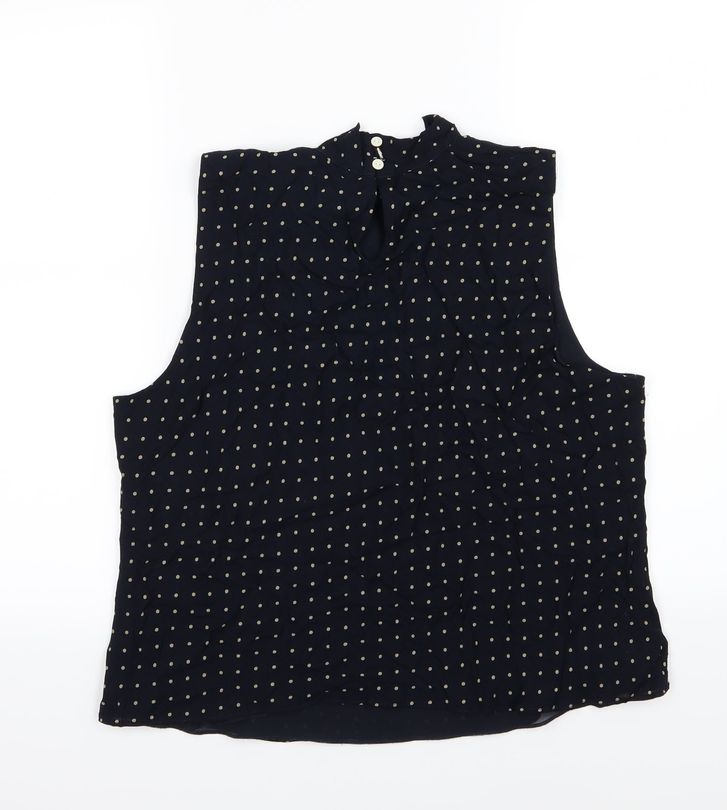 Marks and Spencer Womens Blue Polka Dot Chiffon Basic Blouse Size 20
