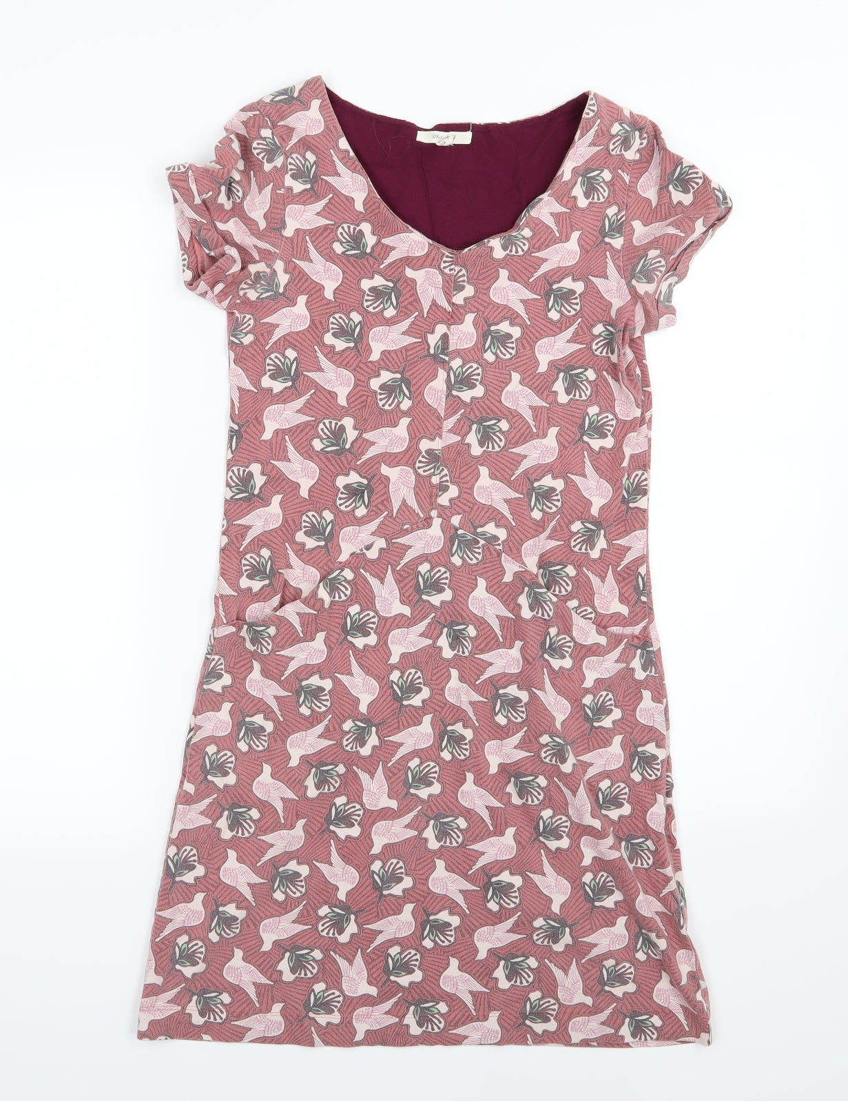 White Stuff Womens Red Floral Jersey A-Line  Size 6