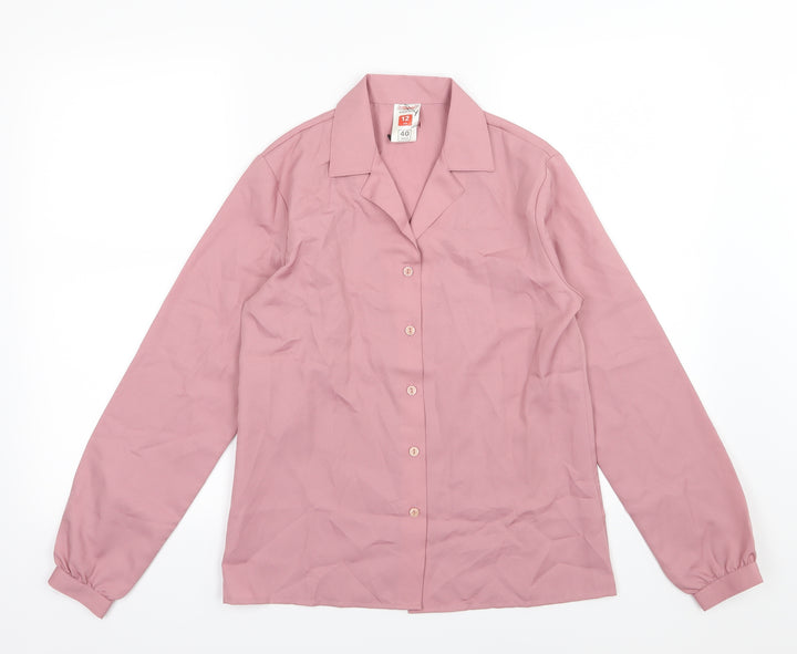 Marks and Spencer Womens Pink  Chiffon Basic Button-Up Size 12