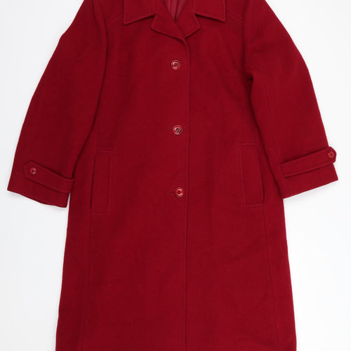Debenhams Womens Red   Overcoat Coat Size 14
