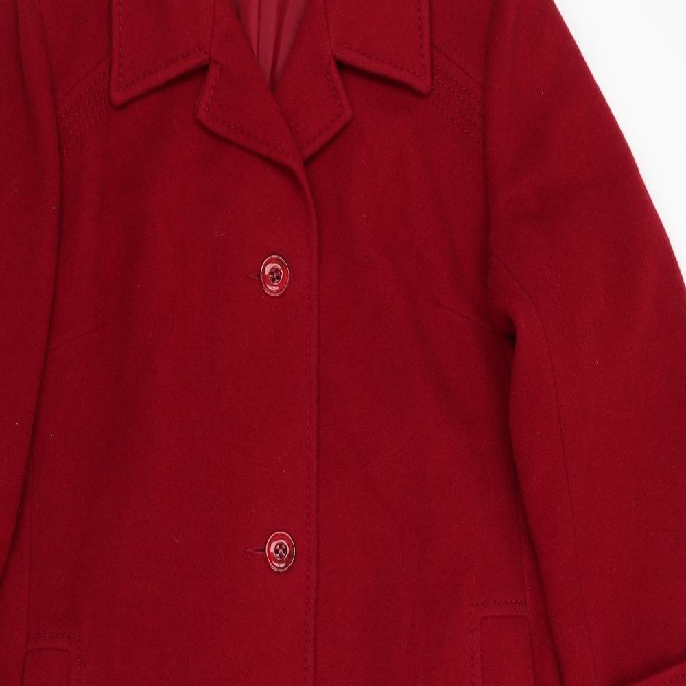 Debenhams Womens Red   Overcoat Coat Size 14