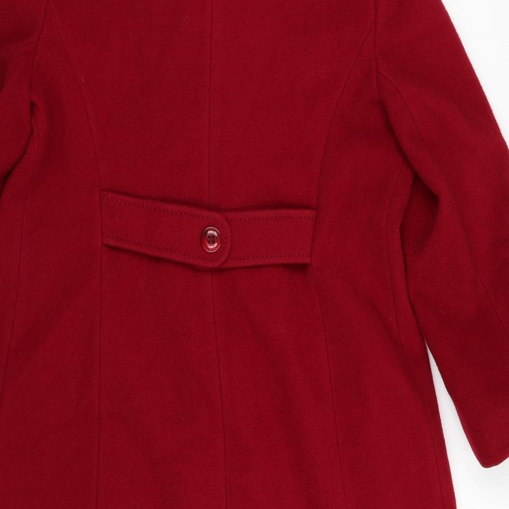 Debenhams Womens Red   Overcoat Coat Size 14