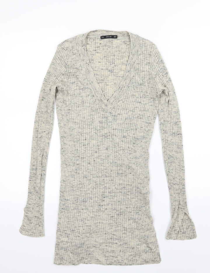 Zara Womens Beige  Knit Pullover Jumper Size M