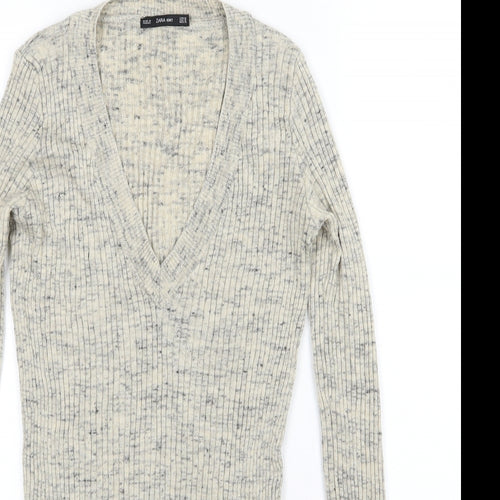 Zara Womens Beige  Knit Pullover Jumper Size M