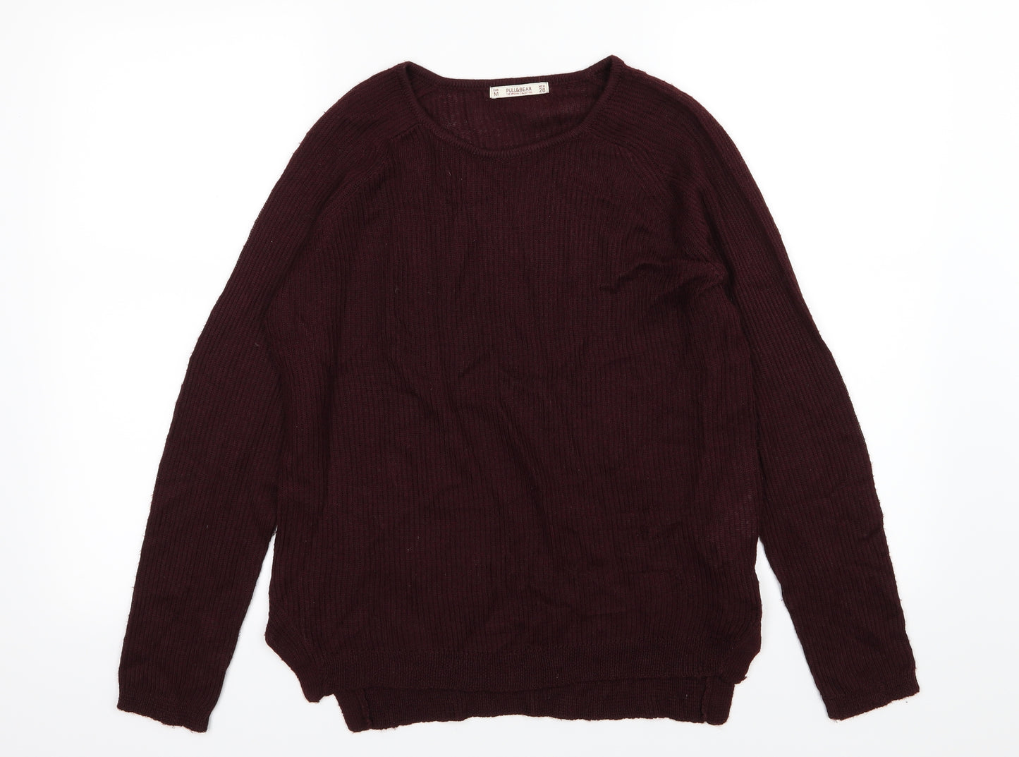 Pull&Bear Womens Red  Knit Pullover Jumper Size M