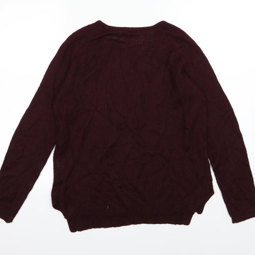 Pull&Bear Womens Red  Knit Pullover Jumper Size M