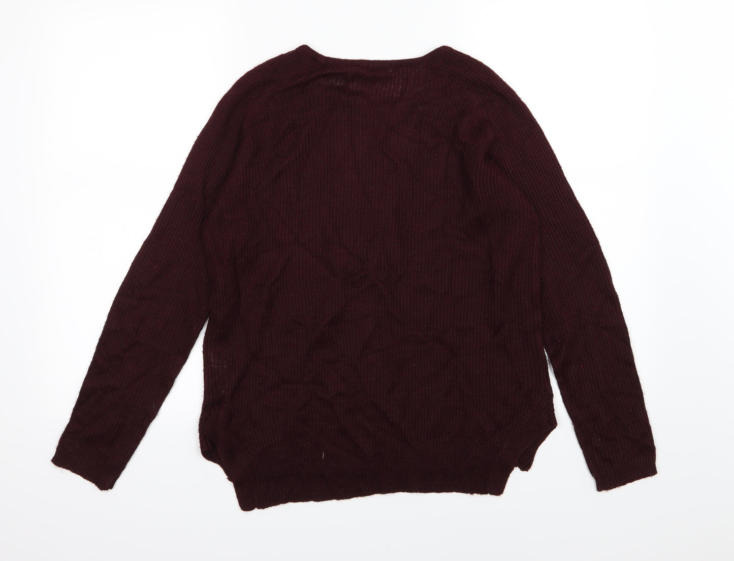 Pull&Bear Womens Red  Knit Pullover Jumper Size M