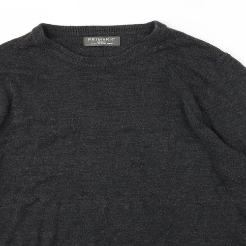 Primark Mens Grey  Knit Pullover Jumper Size M