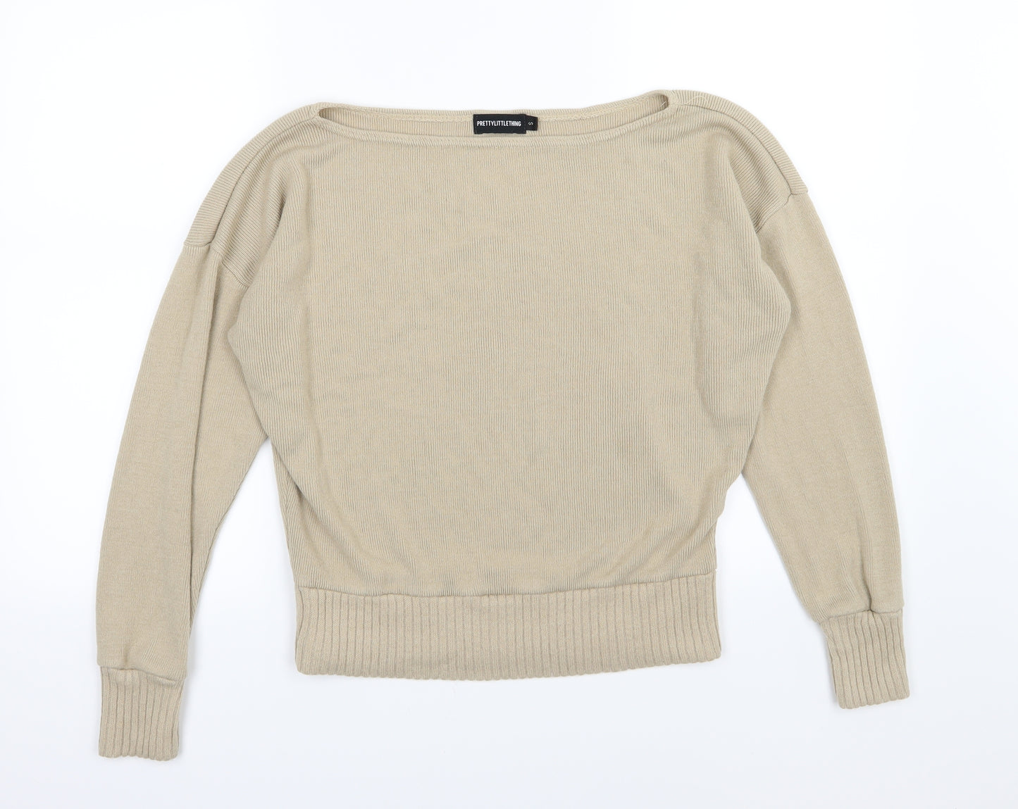 PRETTYLITTLETHING Womens Beige  Knit Pullover Jumper Size S