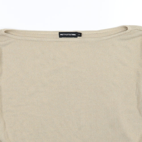 PRETTYLITTLETHING Womens Beige  Knit Pullover Jumper Size S