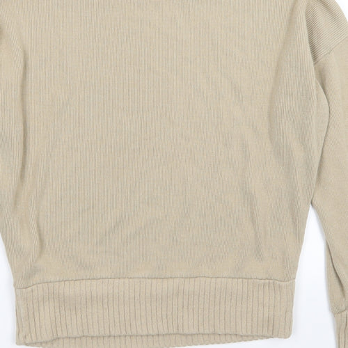PRETTYLITTLETHING Womens Beige  Knit Pullover Jumper Size S
